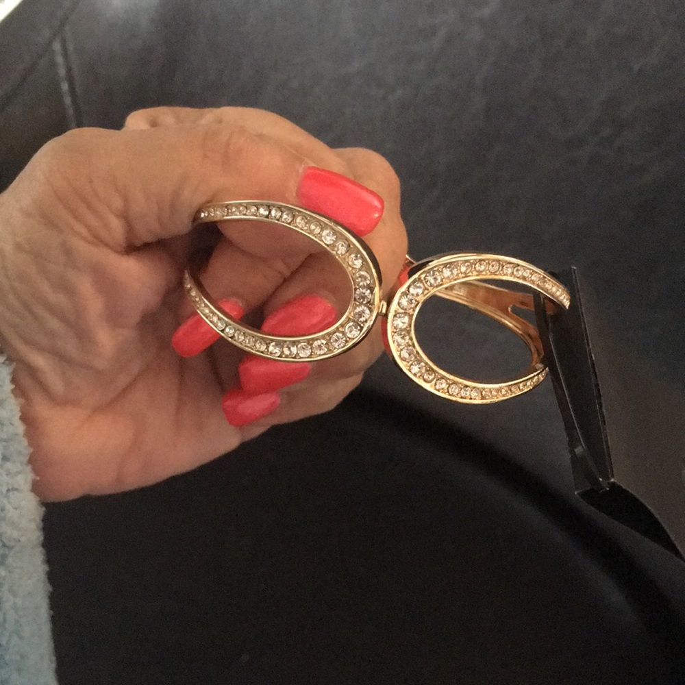 Beautiful bebe Gold and Pave Crystals Bracelet